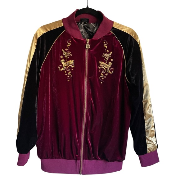 Bioworld Harry Potter’s Magical Creatures Bomber Velour Zip-Up Jacket Size Large - Picture 4 of 12